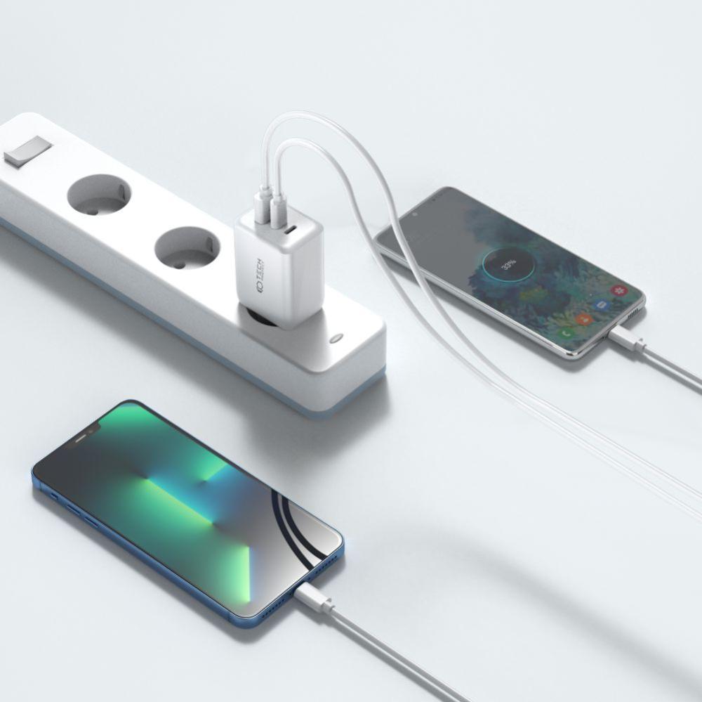 Tech-Protect 65W PD Väggladdare 2x USB-C 1x USB-A Svart