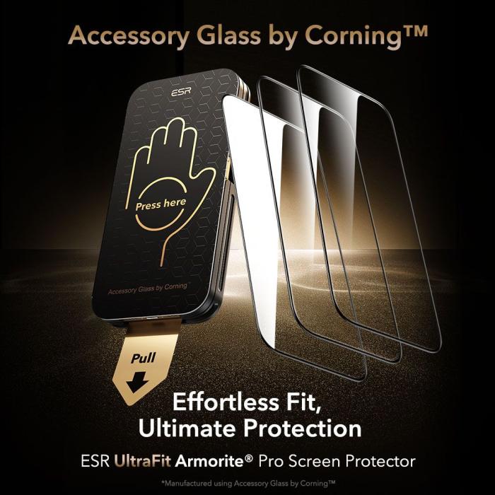 Bild 2, ESR iPhone 17 Pro Max UltraFit Armorite Pro Skärmskydd Härdat Glas