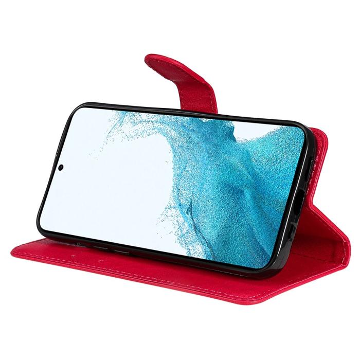 Bild 4, Samsung Galaxy S23 FE Fodral Solid Läder Röd