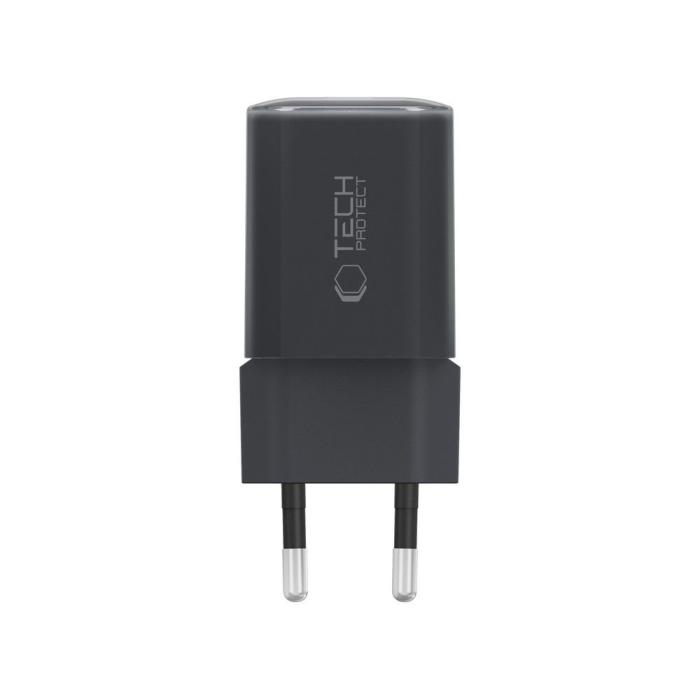 Bild 3, Tech-Protect 33W Väggladdare PD QC USB-C / USB-A Svart