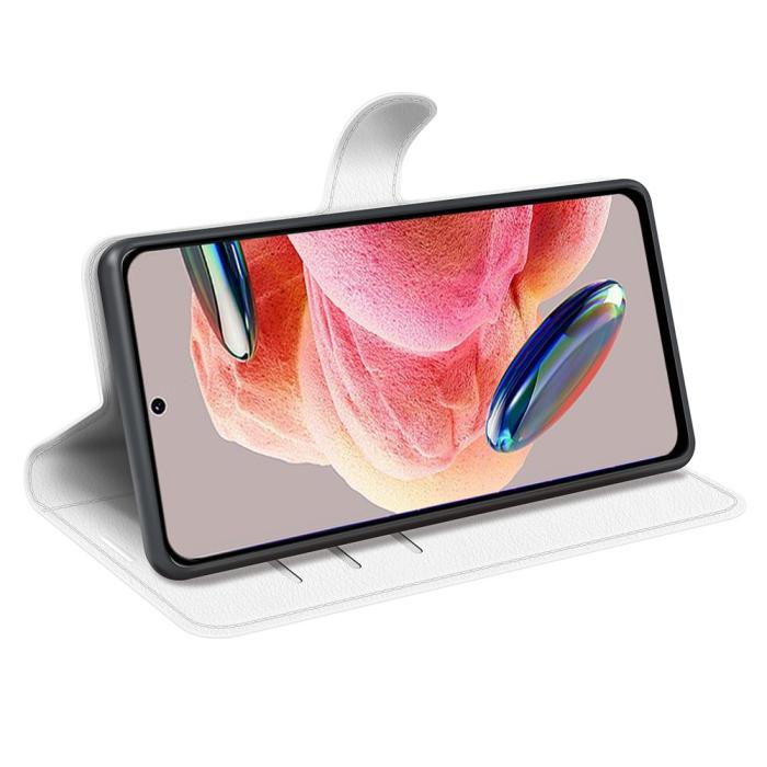 Bild 3, Xiaomi Redmi Note 12 4G Fodral Litchi Läder Vit