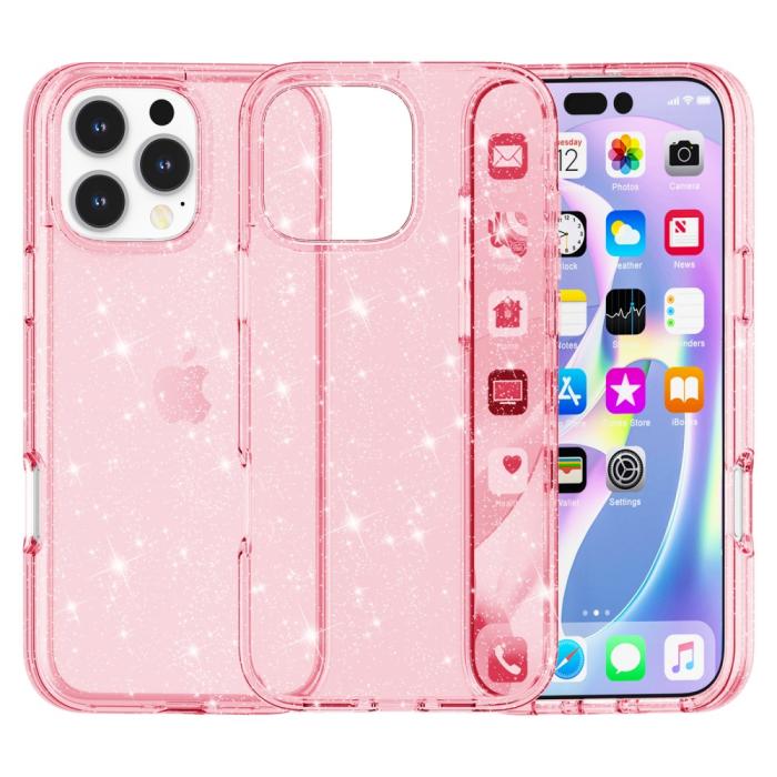 Bild 1, iPhone 16 Pro Skal Glitter Rosa