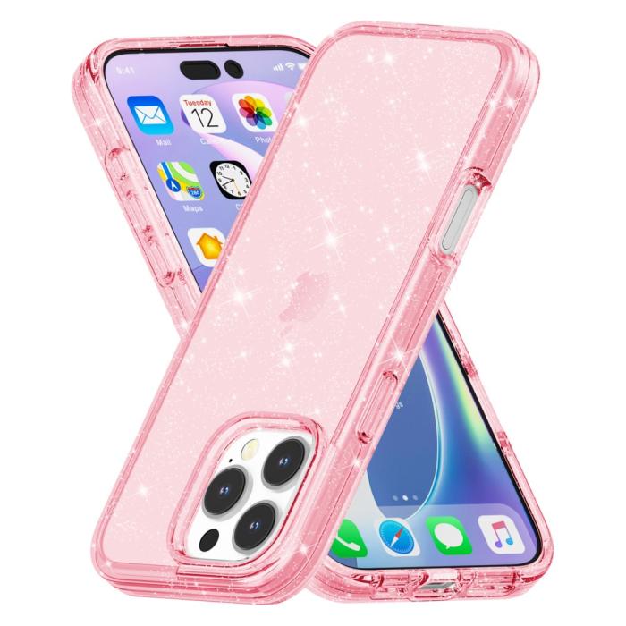Bild 5, iPhone 16 Pro Skal Glitter Rosa