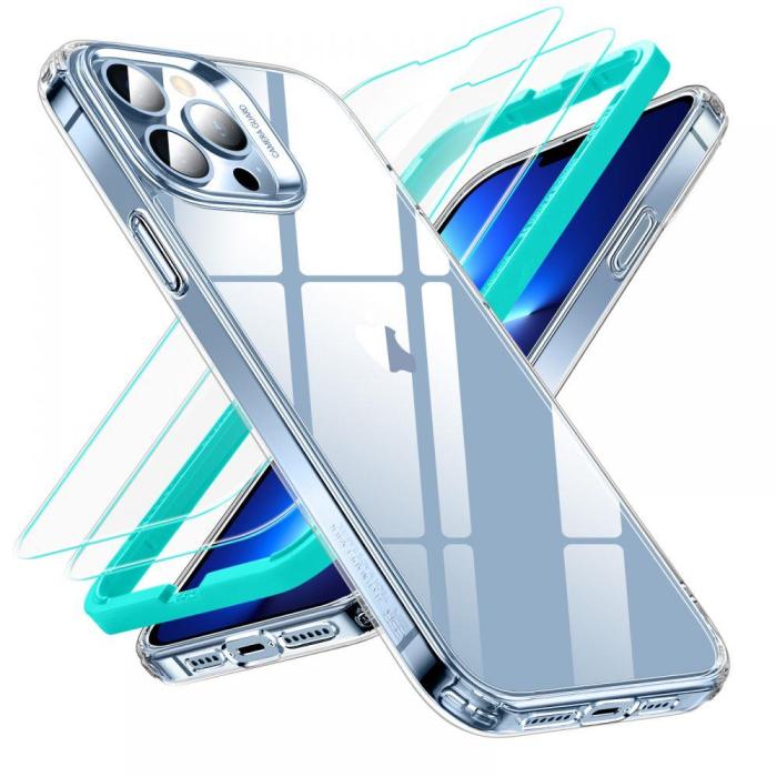 Bild 6, ESR iPhone 13 Pro Max Skal Hybrid + 2-PACK Skärmskydd Transparent