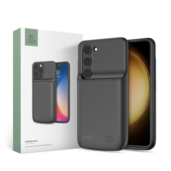 Bild 1, Tech-Protect 4800 mAh Powercase Galaxy S23 Plus Svart