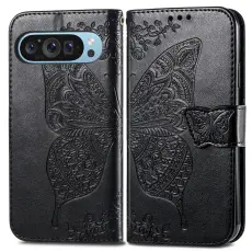 Google Pixel 10/10 Pro / 9/9 Pro Fodral Med Fj&auml;ril Tryck Svart