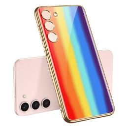 GKK Galaxy S24 Plus Skal Härdat Glas Electroplate Rainbow