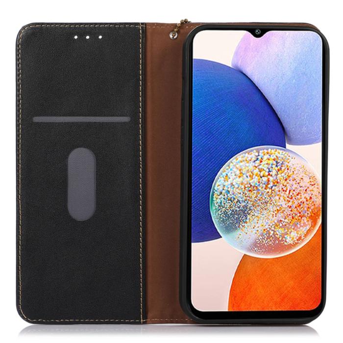 Bild 2, KHAZNEH Galaxy S24 Ultra Fodral Flip RFID Äkta Läder Svart