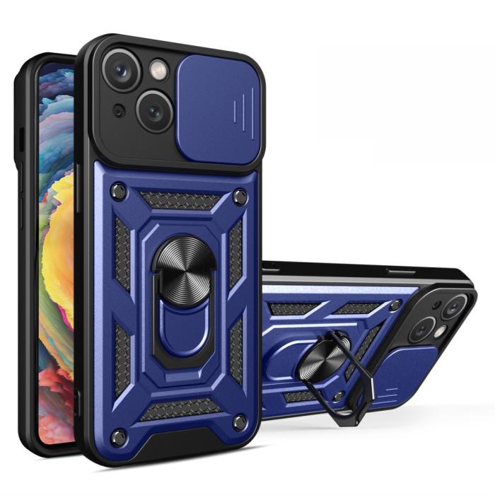 Bild 1, iPhone 15 Plus Skal CamShield Hybrid Ring Blå