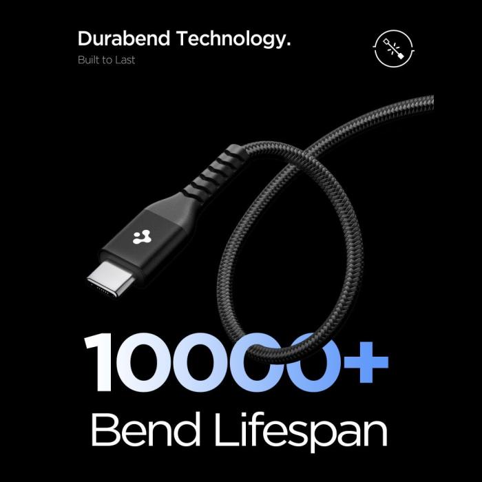 Bild 4, Spigen 1m 100W USB-C - USB-C Kabel Essential Svart