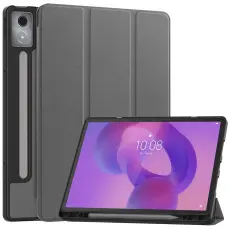Lenovo Idea Tab Pro Fodral Tri-Fold L&auml;der Gr&aring;