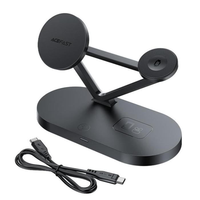 Bild 2, Acefast E9 45W 3in1 Magnetisk MagSafe Laddare Med Ambient Light Vit