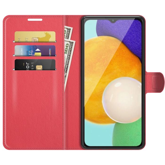 Bild 4, Samsung Galaxy A04s / A13 5G Fodral Litchi Läder Röd