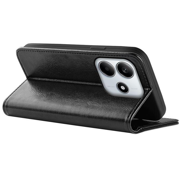 Bild 4, Xiaomi Redmi Note 14 4G Fodral Crazy Horse Läder Svart