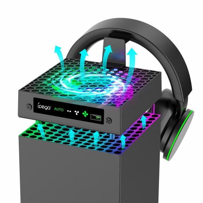 Bild 1, iPega Automatisk Kylfäkt Med Laddare För Xbox X RGB Svart