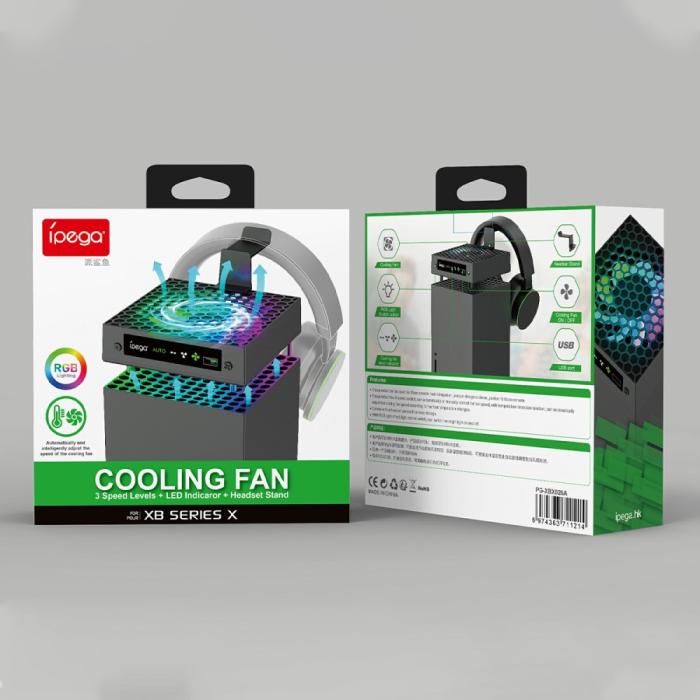 Bild 6, iPega Automatisk Kylfäkt Med Laddare För Xbox X RGB Svart