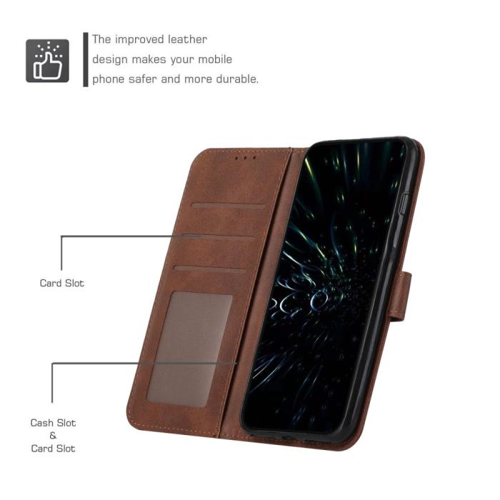 Bild 4, Motorola Edge 30 Fusion 5G Fodral Läder Brun