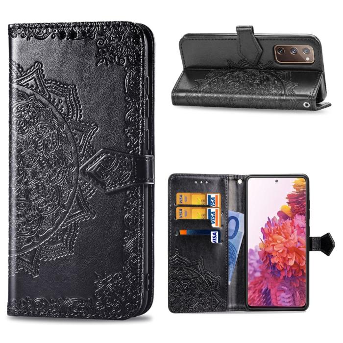 Bild 1, Samsung Galaxy S20 FE - Mandala Läder Fodral - Svart