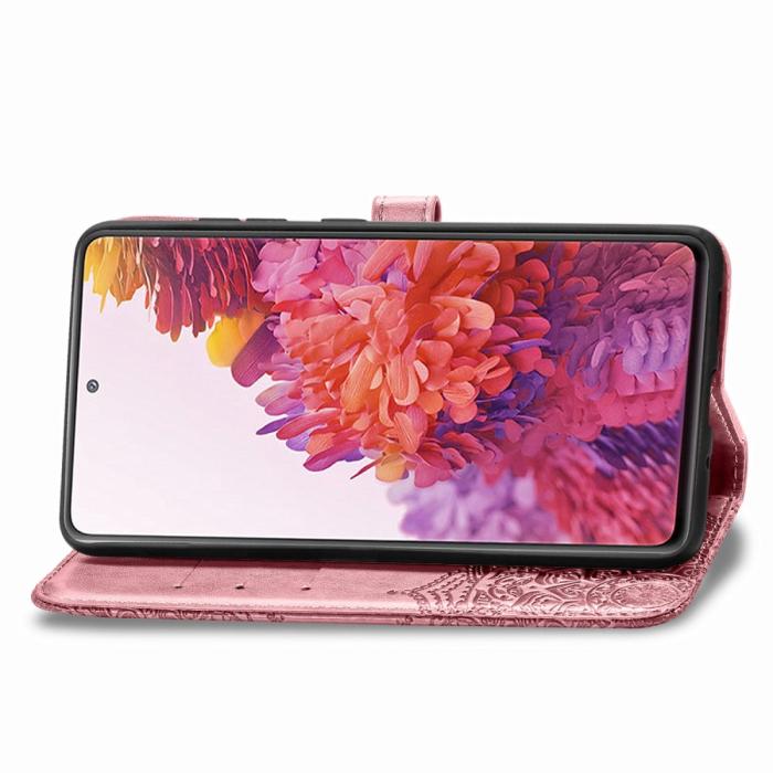 Bild 4, Samsung Galaxy S20 FE - Mandala Läder Fodral - Roséguld
