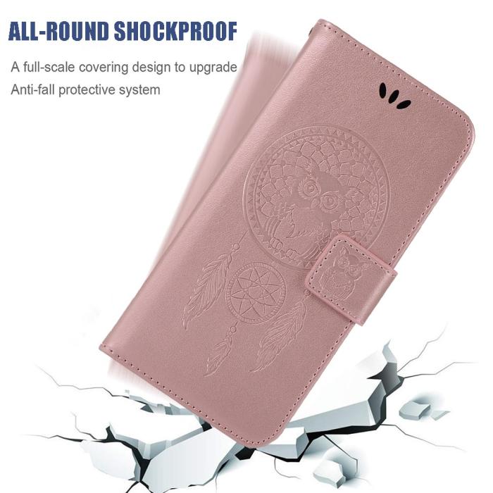 Bild 4, Xiaomi Redmi 9T - Dream Catcher Läder Fodral - Roséguld