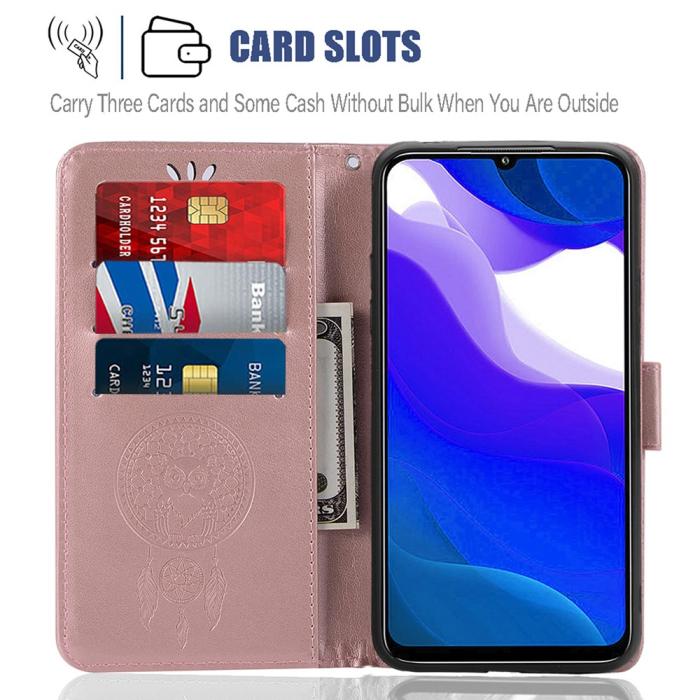 Bild 5, Xiaomi Redmi 9T - Dream Catcher Läder Fodral - Roséguld