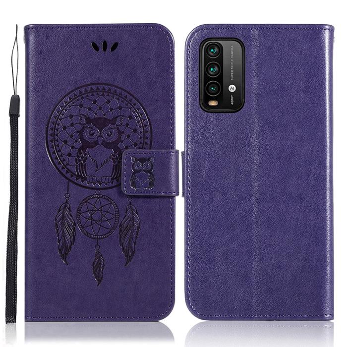 Bild 1, Xiaomi Redmi 9T - Dream Catcher Läder Fodral - Lila