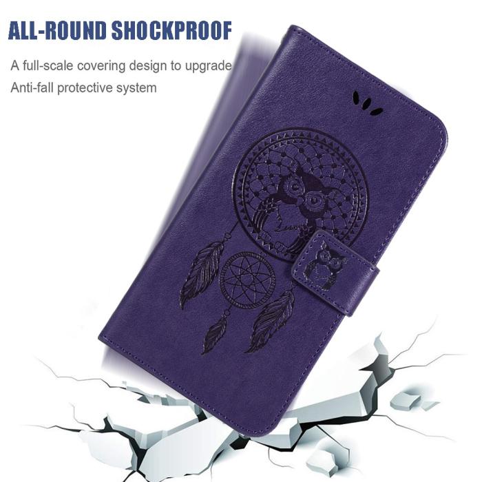 Bild 5, Xiaomi Redmi 9T - Dream Catcher Läder Fodral - Lila