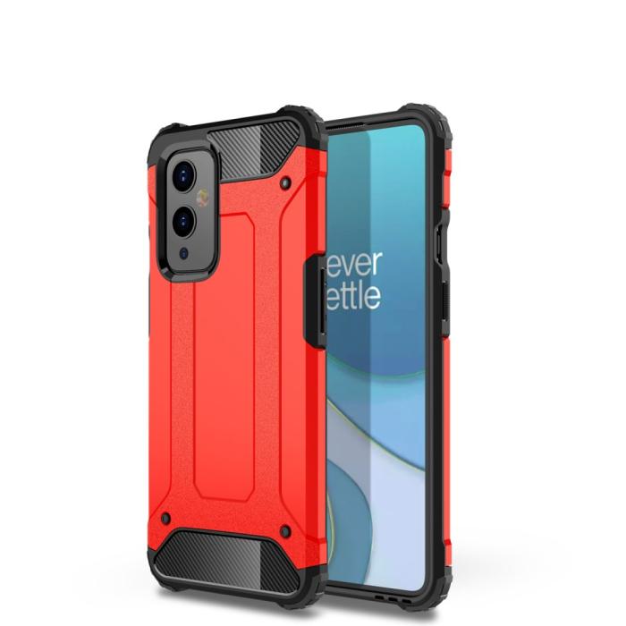 Bild 1, OnePlus 9 - Shockproof Armor Hybrid Skal - Röd