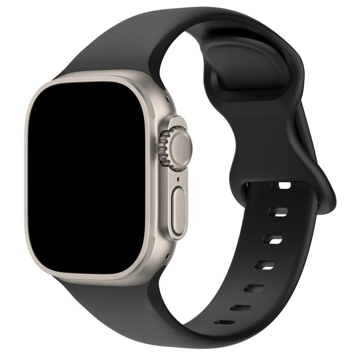 Bild 2, Silikon Armband Butterfly Apple Watch 41/40/38 mm (S/M) Svart