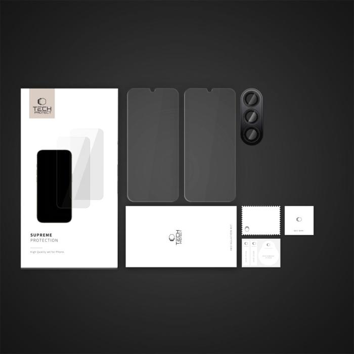 Bild 5, Tech-Protect Samsung Galaxy A16 3-PACK Skärmskydd / Linsskydd