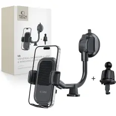 Tech-Protect Mobilh&aring;llare Instrumentbr&auml;da/Vindruta Svart