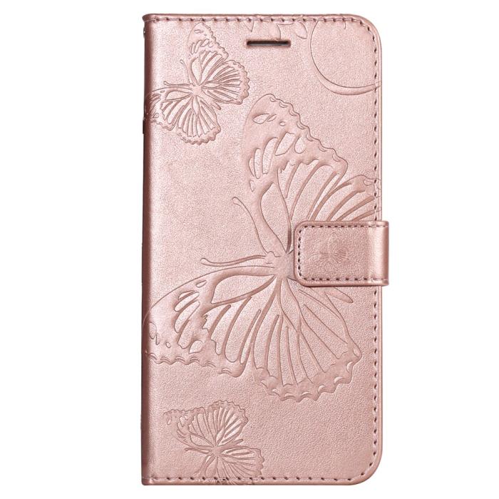 Bild 3, Samsung Galaxy S22 Ultra Fodral Tryck Butterfly Roséguld