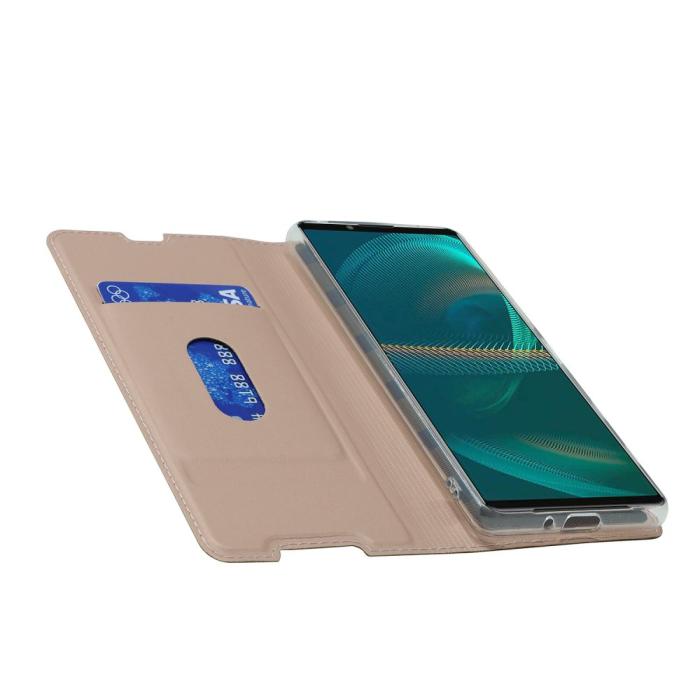 Bild 6, Sony Xperia 5 III Fodral Skin Touch Läder Roséguld