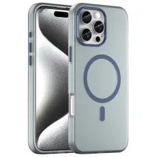 iPhone 16 Pro Max Skal MagSafe Slim Matt M&ouml;rk Bl&aring;