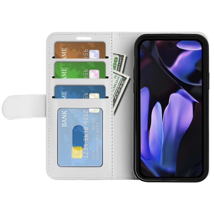 Bild 2, Google Pixel 9a Fodral Crazy Horse Läder Vit