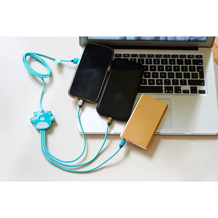 Bild 5, Squishmallows Laddningskabel 1,2m 3in1 USB-C/Micro/Lightning Tatiana