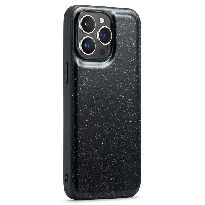Bild 1, DG.MING iPhone 14 Pro Max Skal Läder Glitter Svart