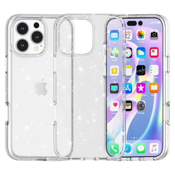 Bild 1, iPhone 16 Pro Skal Glitter Transparent