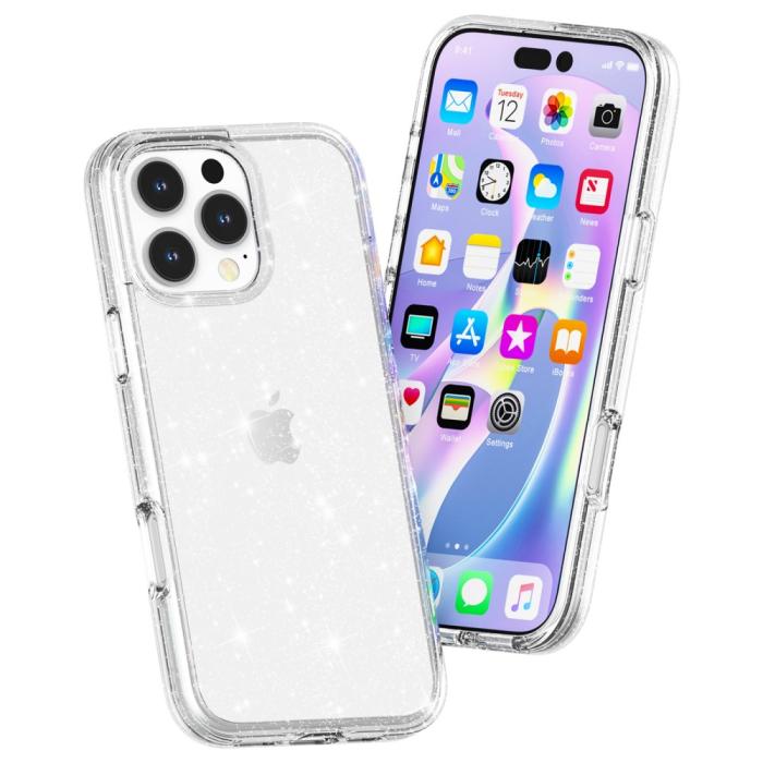 Bild 4, iPhone 16 Pro Skal Glitter Transparent