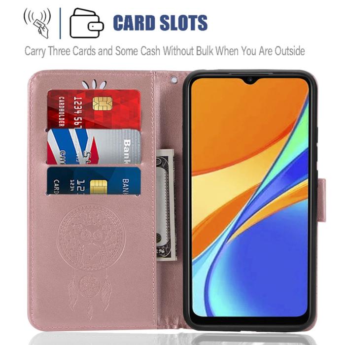 Bild 6, Xiaomi Redmi 9C Fodral Owl Dream Catcher Roséguld