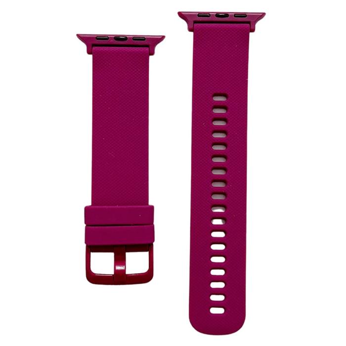 Bild 1, Apple Watch 41/40/38 mm Armband Silikon Vinröd