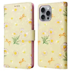 iPhone 16 Pro Max Fodral RFID L&auml;der Yellow Daisy