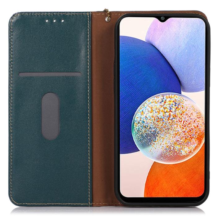 Bild 2, KHAZNEH Galaxy S24 Ultra Fodral Flip RFID Äkta Läder Grön