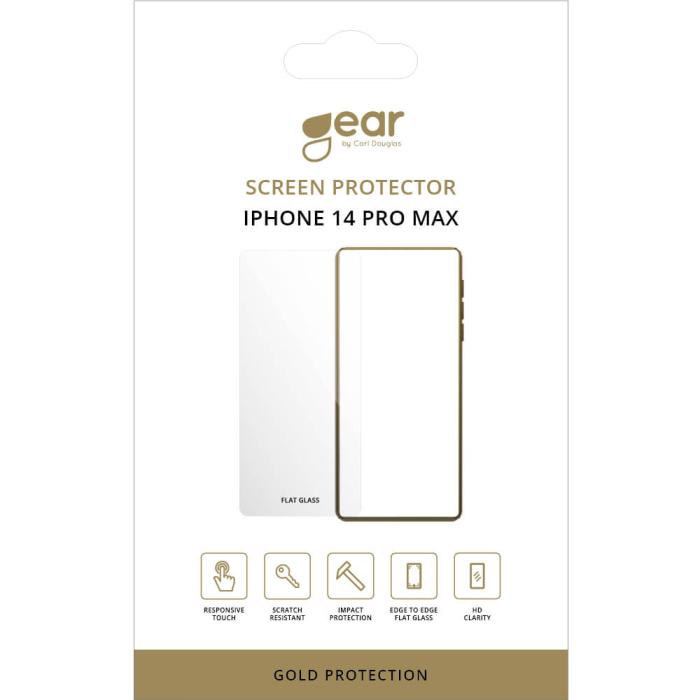 Bild 1, GEAR iPhone 14 Pro Max Skärmskydd 2.5D Heltäckande Härdat Glas