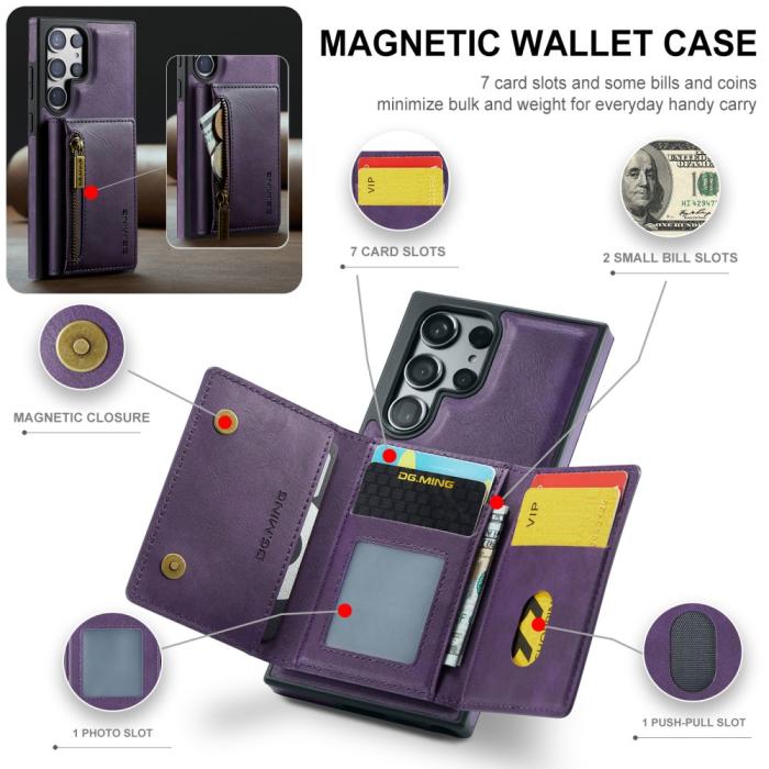 Bild 6, DG.MING Galaxy S24 Skal 2in1 Magnetisk Avtagbart RFID Kortfack