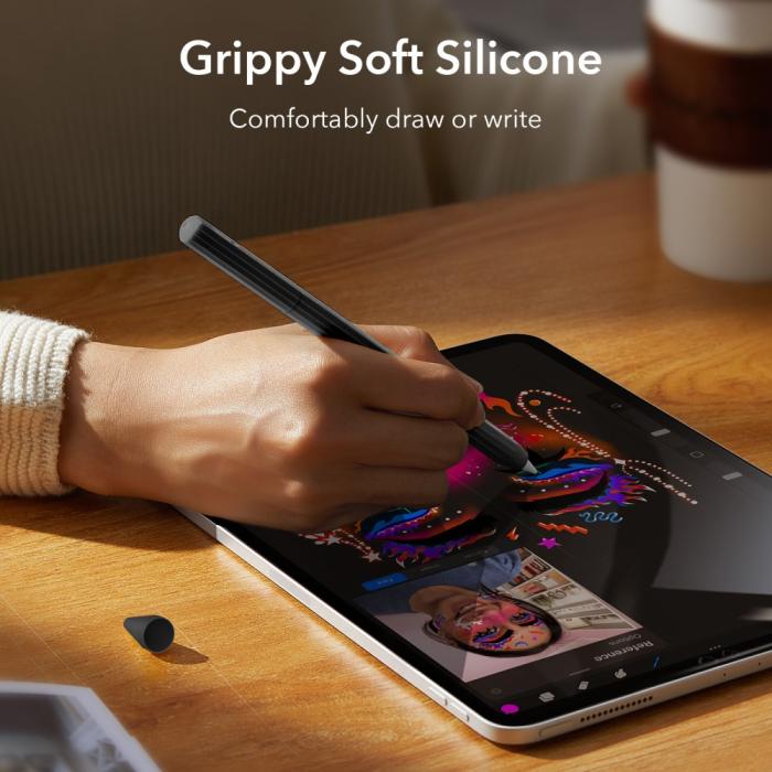 Bild 6, ESR Apple Pencil 2nd Gen Silikon Sleeve Svart/Grå