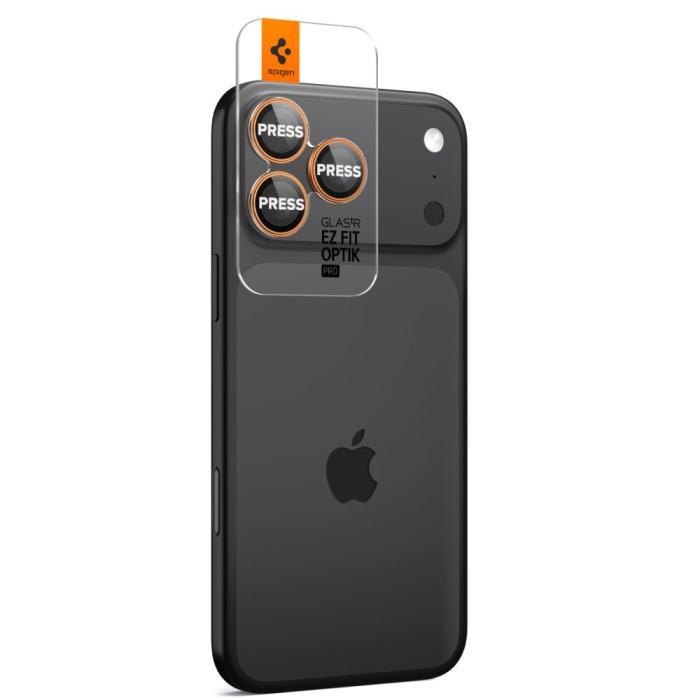 Bild 6, Spigen iPhone 17 Pro/Pro Max/16 Pro/Pro Max 2-PACK Linsskydd GLAS.tR 