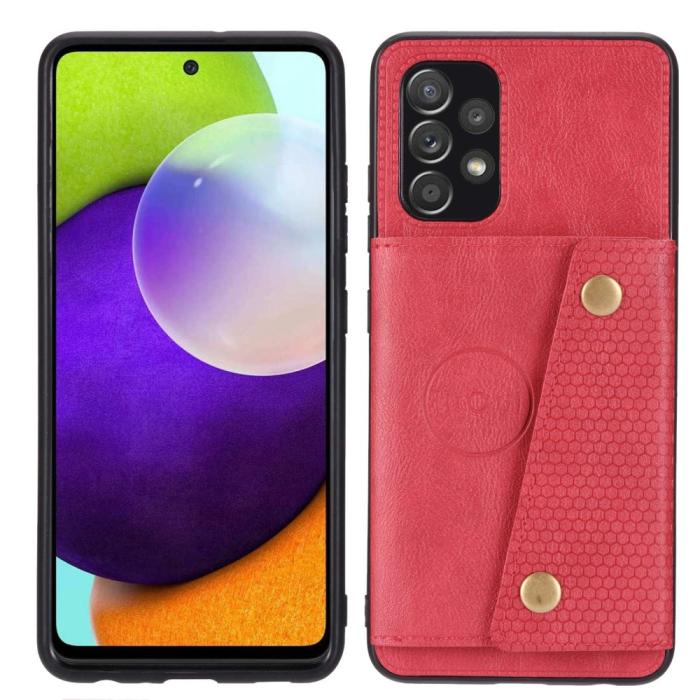 Bild 1, Samsung Galaxy A23 5G Skal Med Kortfack Och Magnet Röd