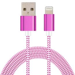 Lightning Nylon Kabel - Rosa 1m