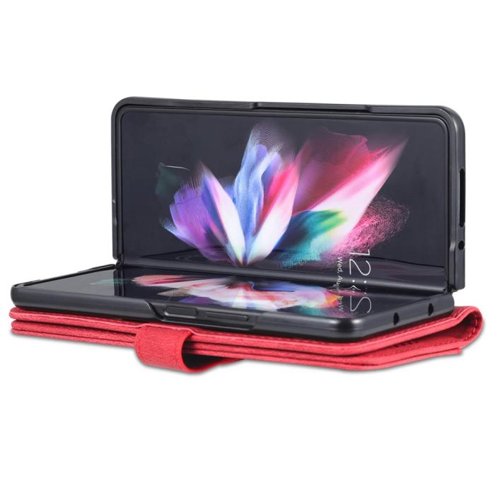 Bild 3, AZNS Galaxy Z Fold 5 Fodral Läder Röd